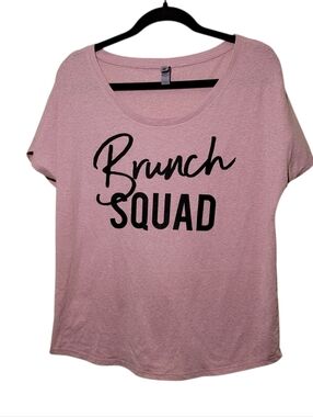 Next Level Apparel Pink "Brunch Squad" Scoop Neck Tee